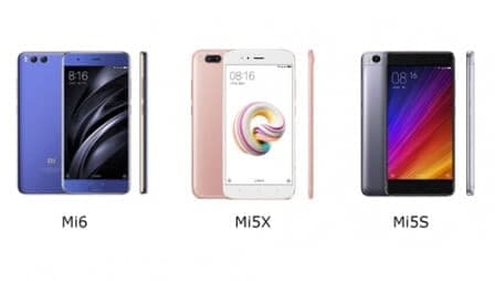 Сравнение Xiaomi Mi6, Mi5X и Mi5S